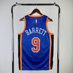 Maillot de Basket #9 Barrett Knicks 23-24 city Bleu Imprimé